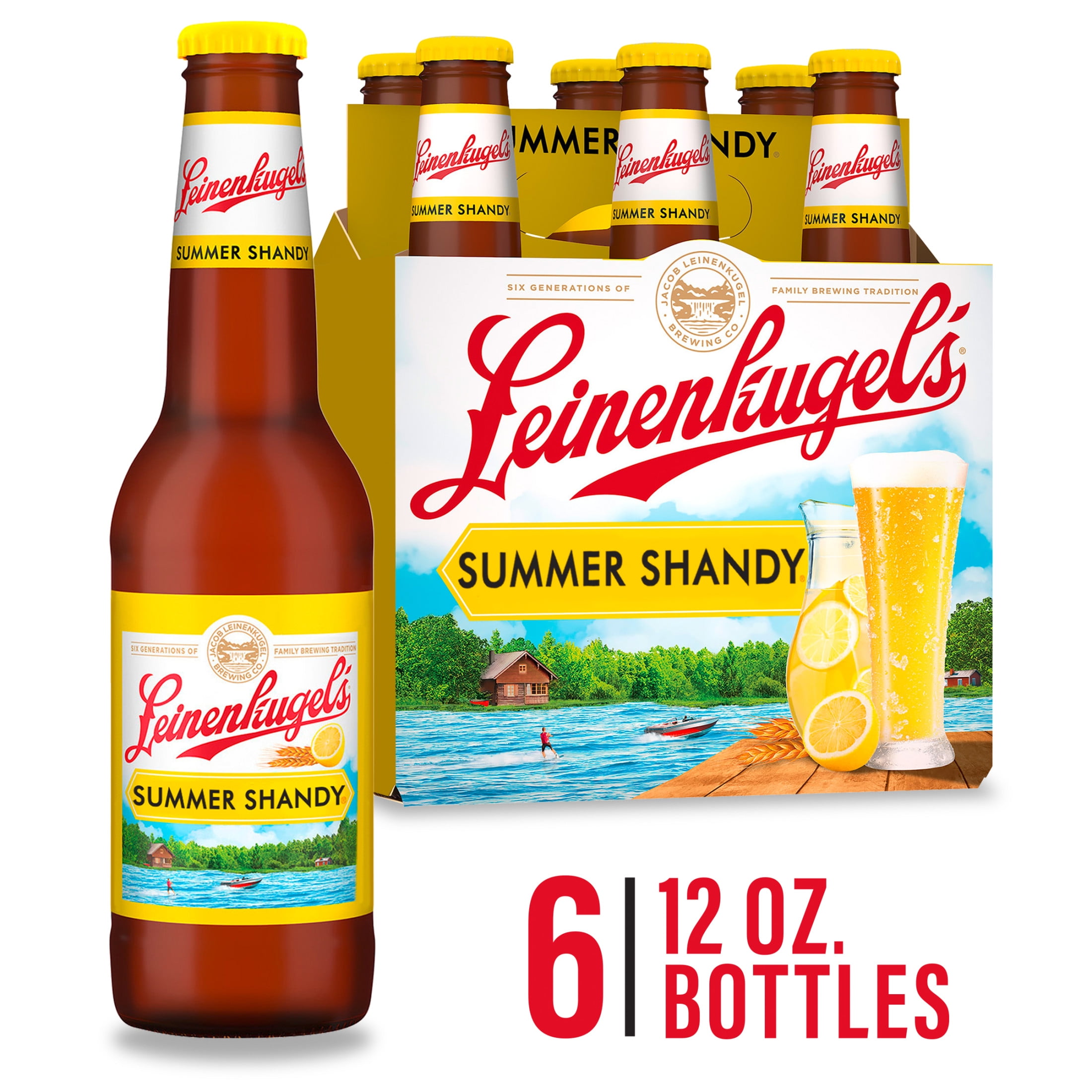 Leinenkugel's Summer Shandy Craft Beer, 6 Pack, 12 fl oz Glass Bottles, 4.2% ABV